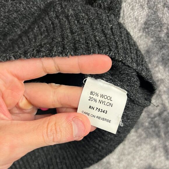 Iceland Made In Italy Wool Blend Sweater Mock Neck Charcoal Men's L Pullover - Picture 4 of 10